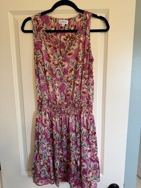 Evereve Ladies Pink Floral Sleeveless Tiered Dress